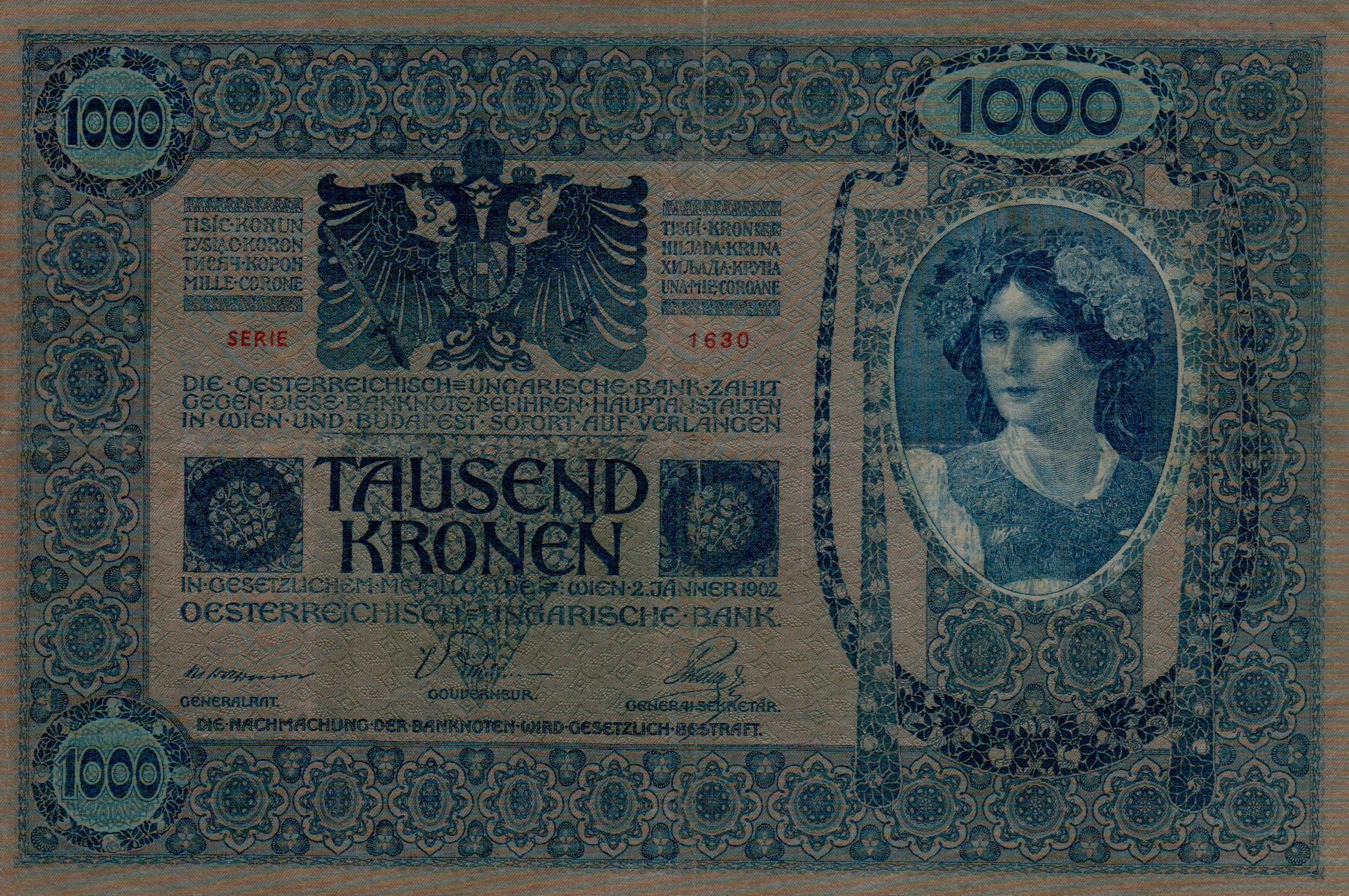 Austria 1000 1919 aUNC P-59